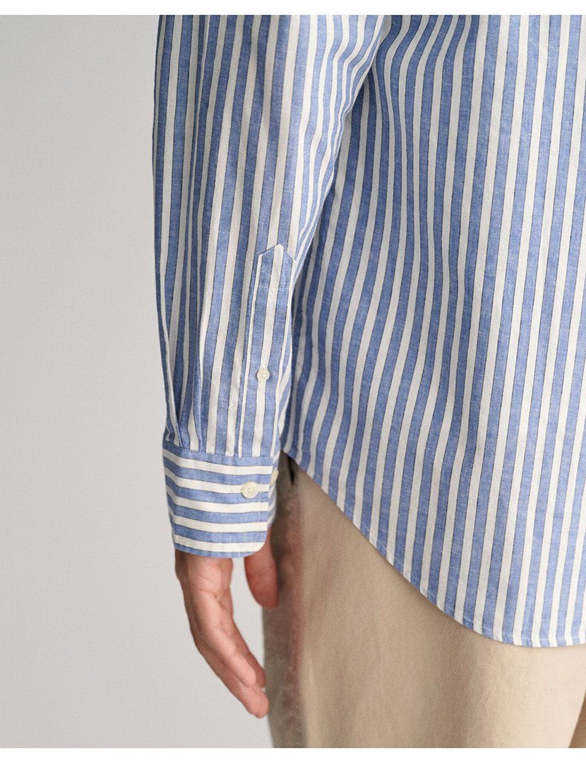 Camisa de manga comprida riscas Azul