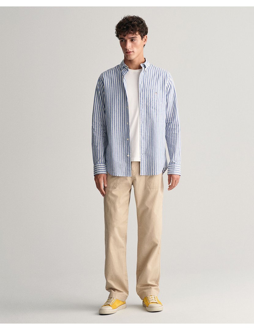 Camisa de manga comprida riscas Azul