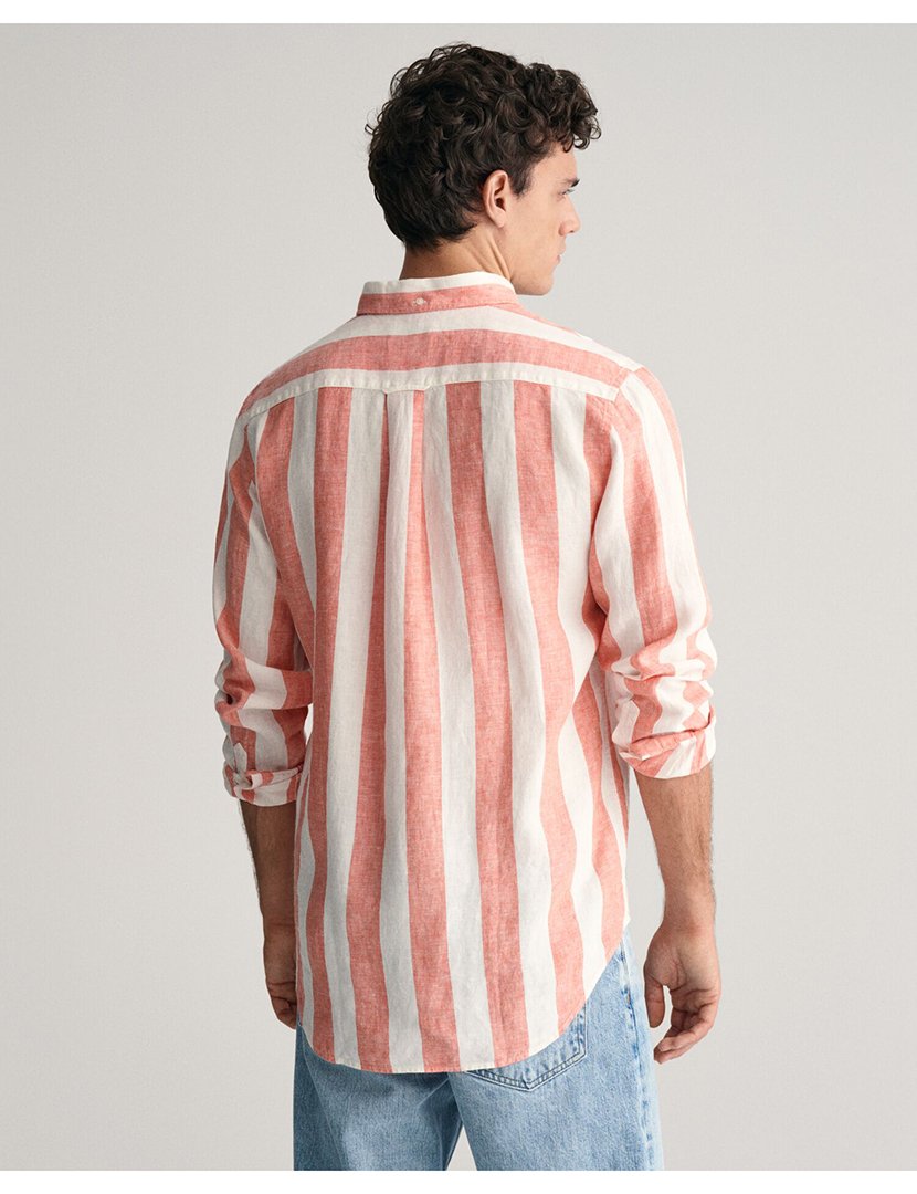 Camisa de manga comprida riscas Vermelho
