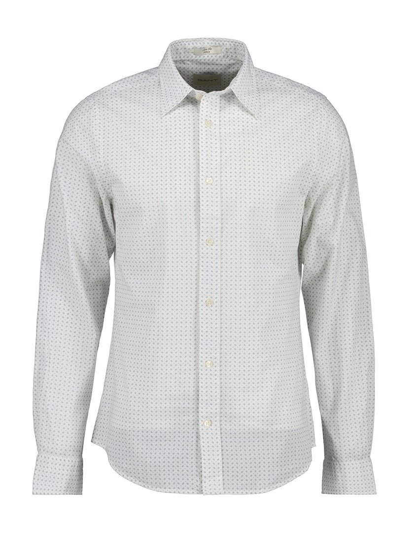 Camisa de manga comprida slim Bege