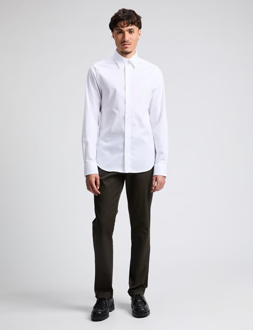 Camisa de manga comprida slim Branco