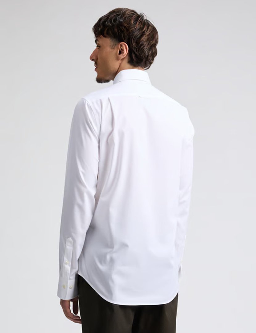 Camisa de manga comprida slim Branco