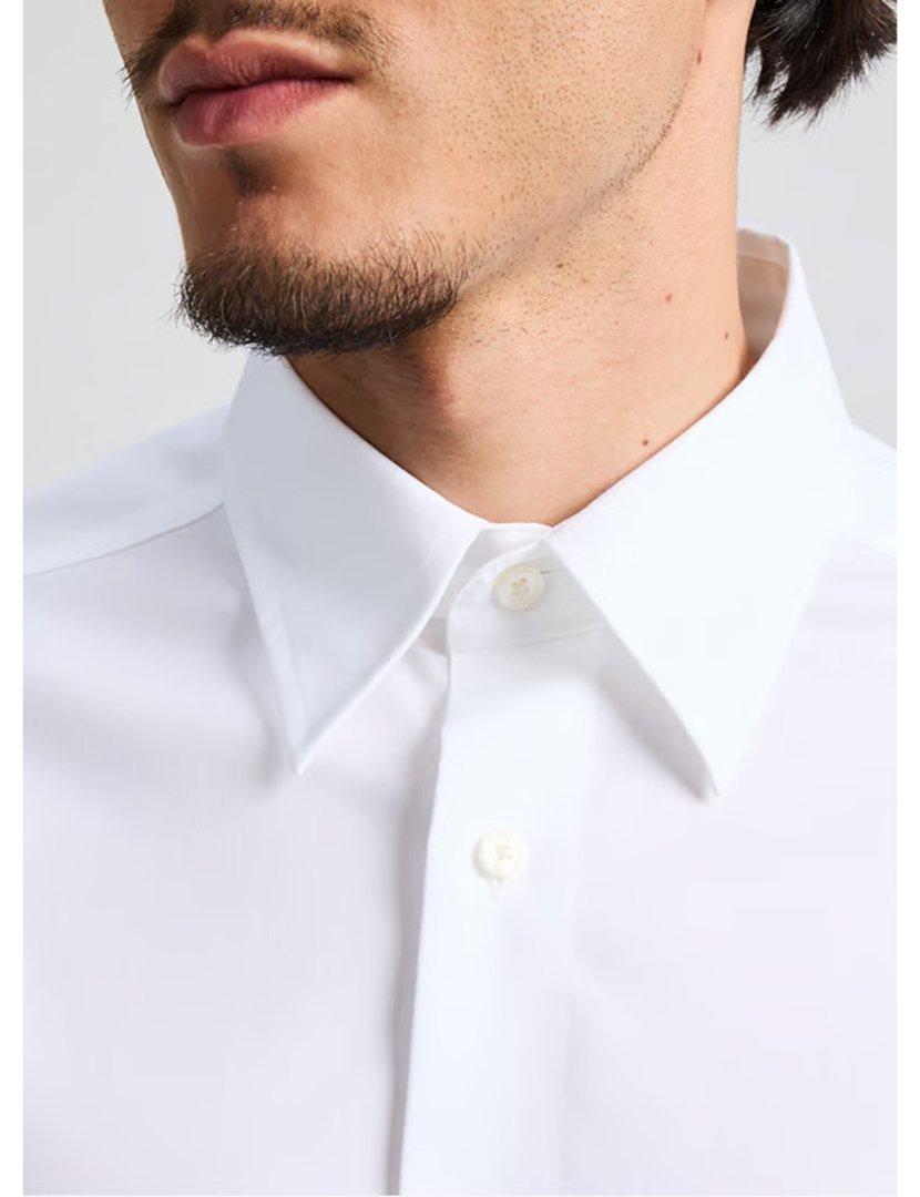 Camisa de manga comprida slim Branco