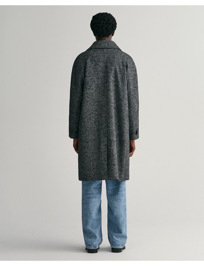 Sobretudo de lã relaxed fit Preto