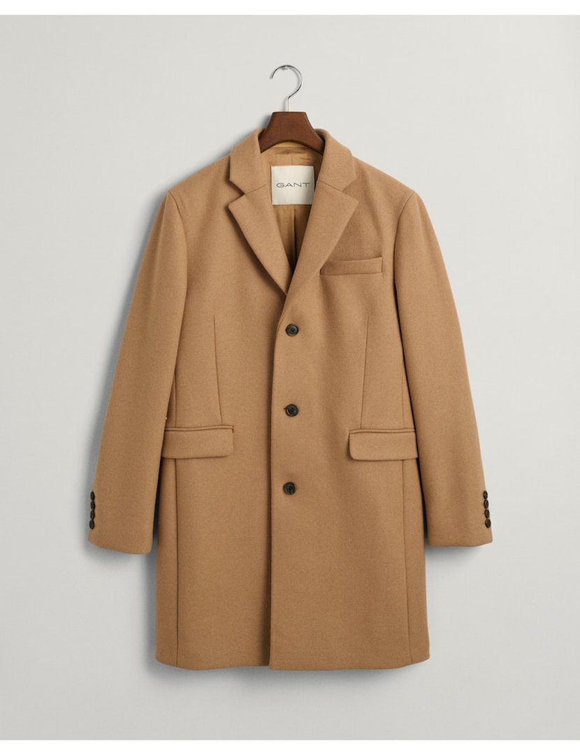 Sobretudo clássico em lã Bege