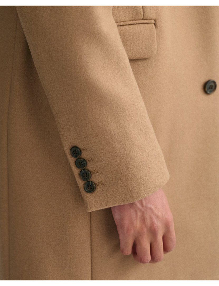 Sobretudo clássico em lã Bege