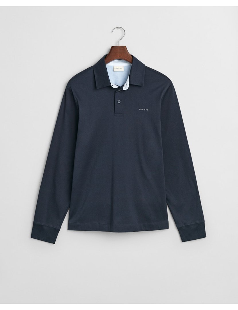 Pólo de manga comprida Azul