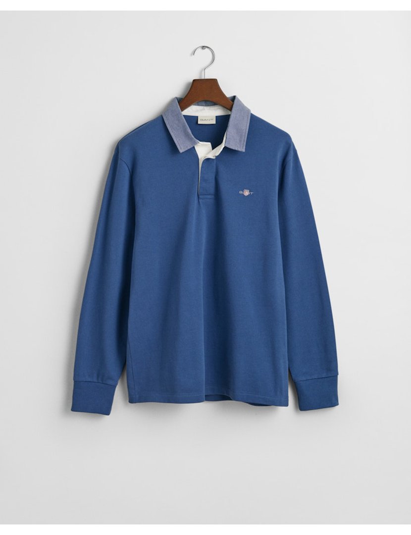 Pólo de manga comprida Azul