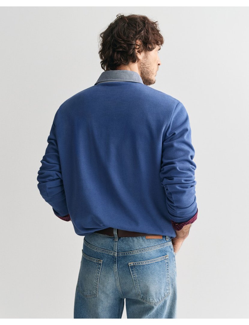 Pólo de manga comprida Azul