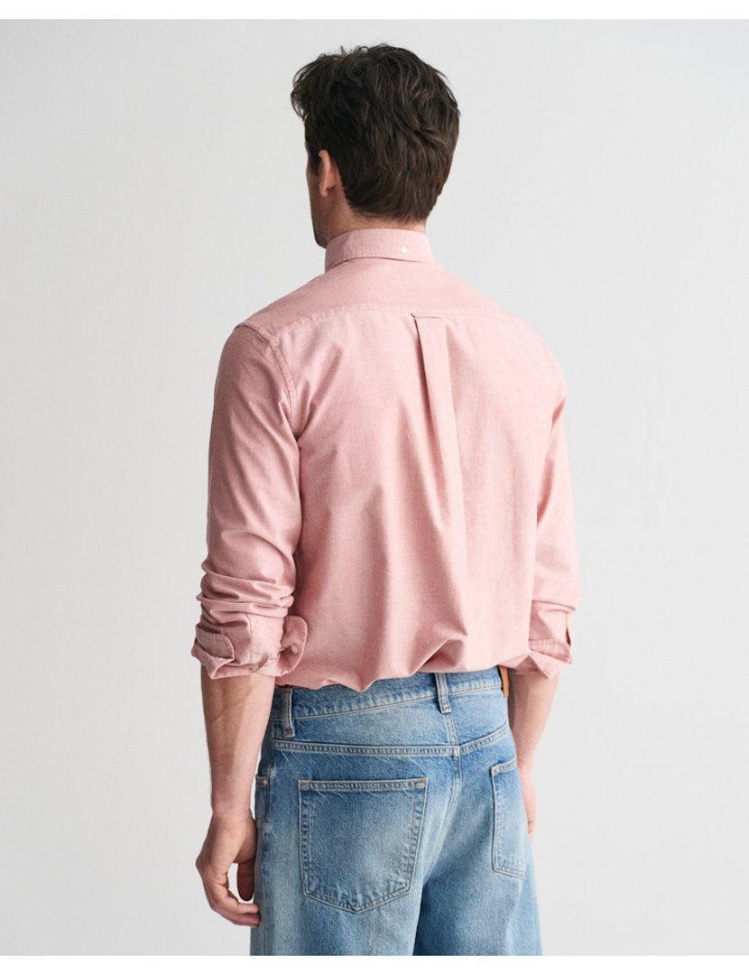 Camisa de manga comprida clássica oxford Vermelho