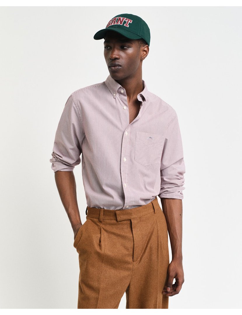 Camisa de manga comprida clássica banker Rosa