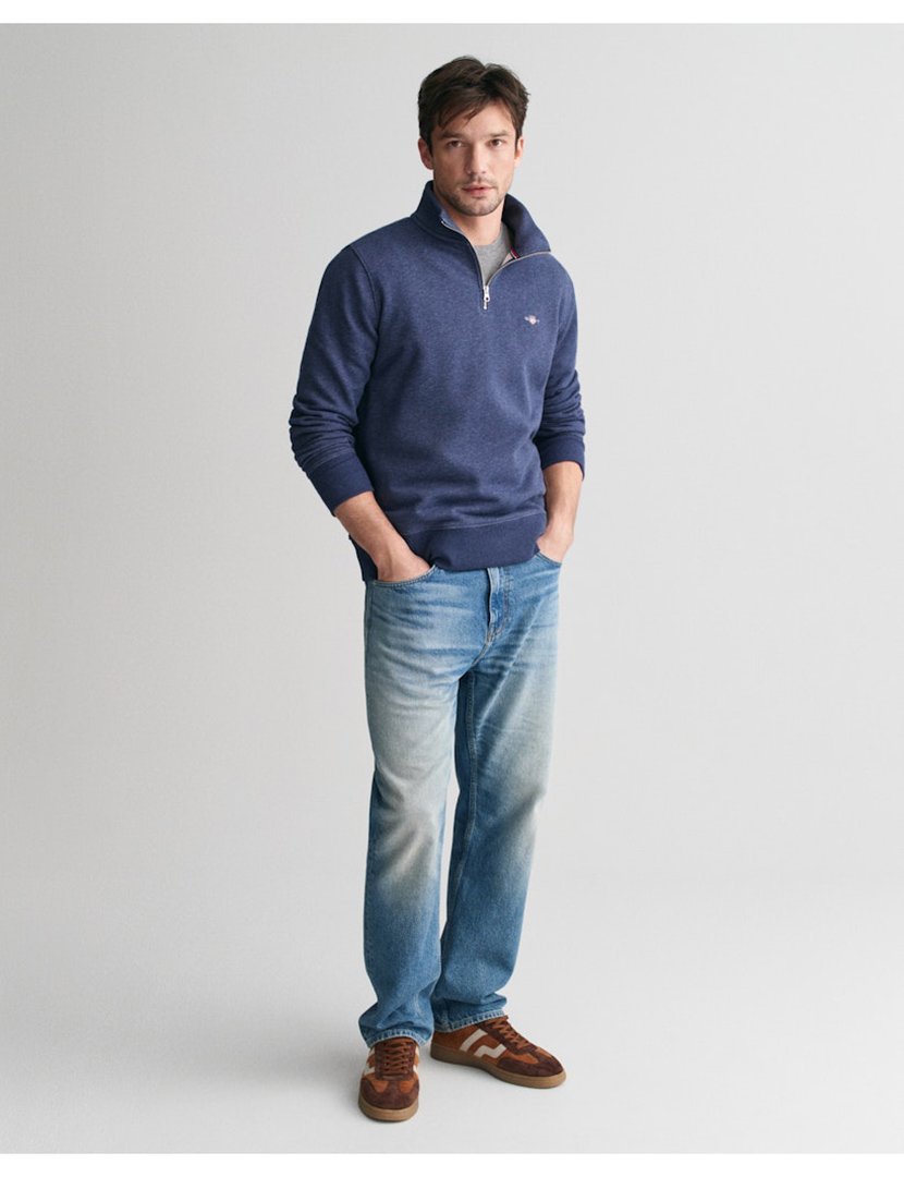 Sweathsirt half zip Azul