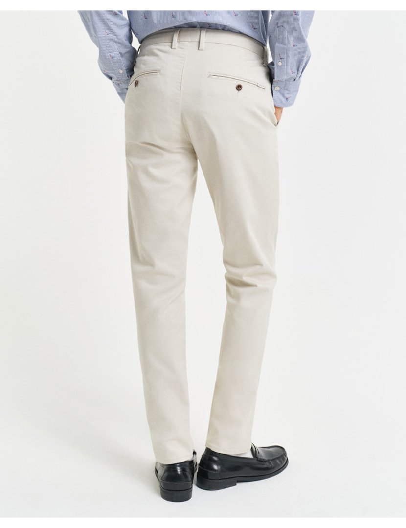 Calças Chino Slim Bege