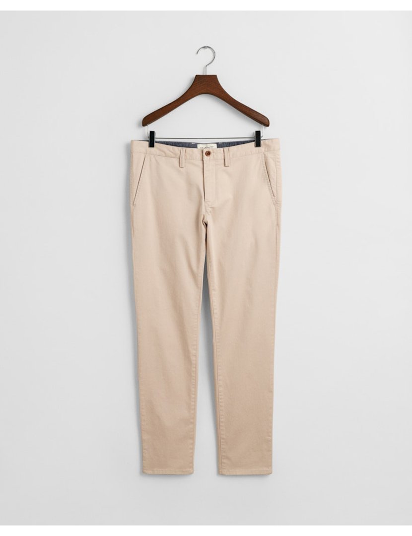 Calças Chino Slim Twill Bege