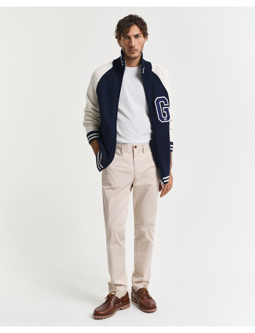 Calças Chino Slim Twill Bege