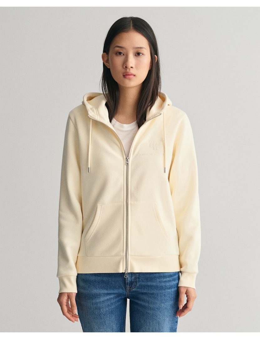 Sweatshirt com fecho Branco