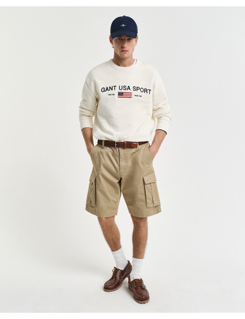 Calções cargo relaxed twill Castanho