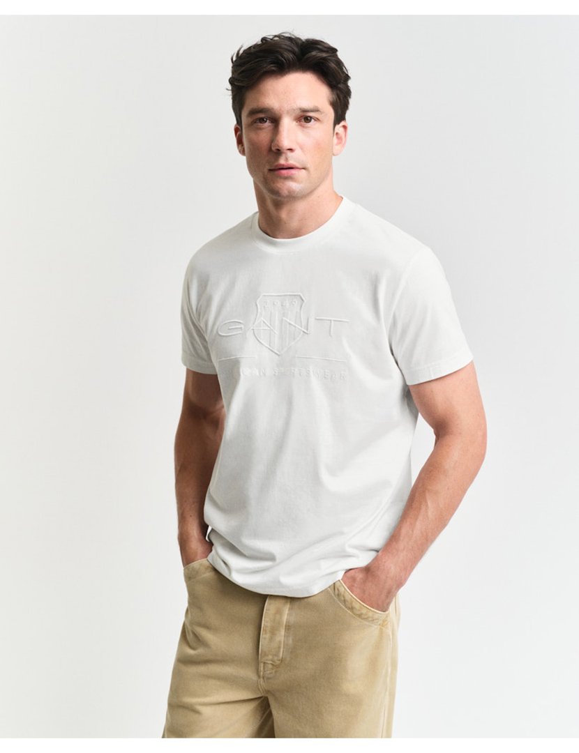 T-shirt Tonal Shield Branco
