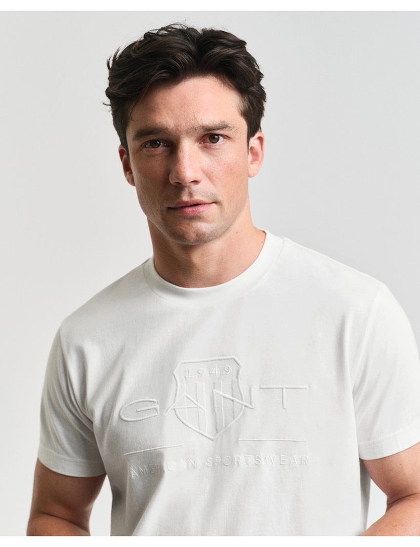 T-shirt Tonal Shield Branco