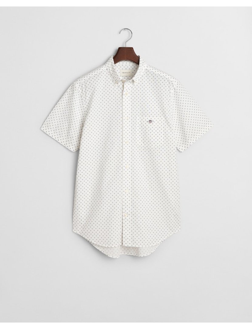 Camisa de manga curta às bolinhas Branco