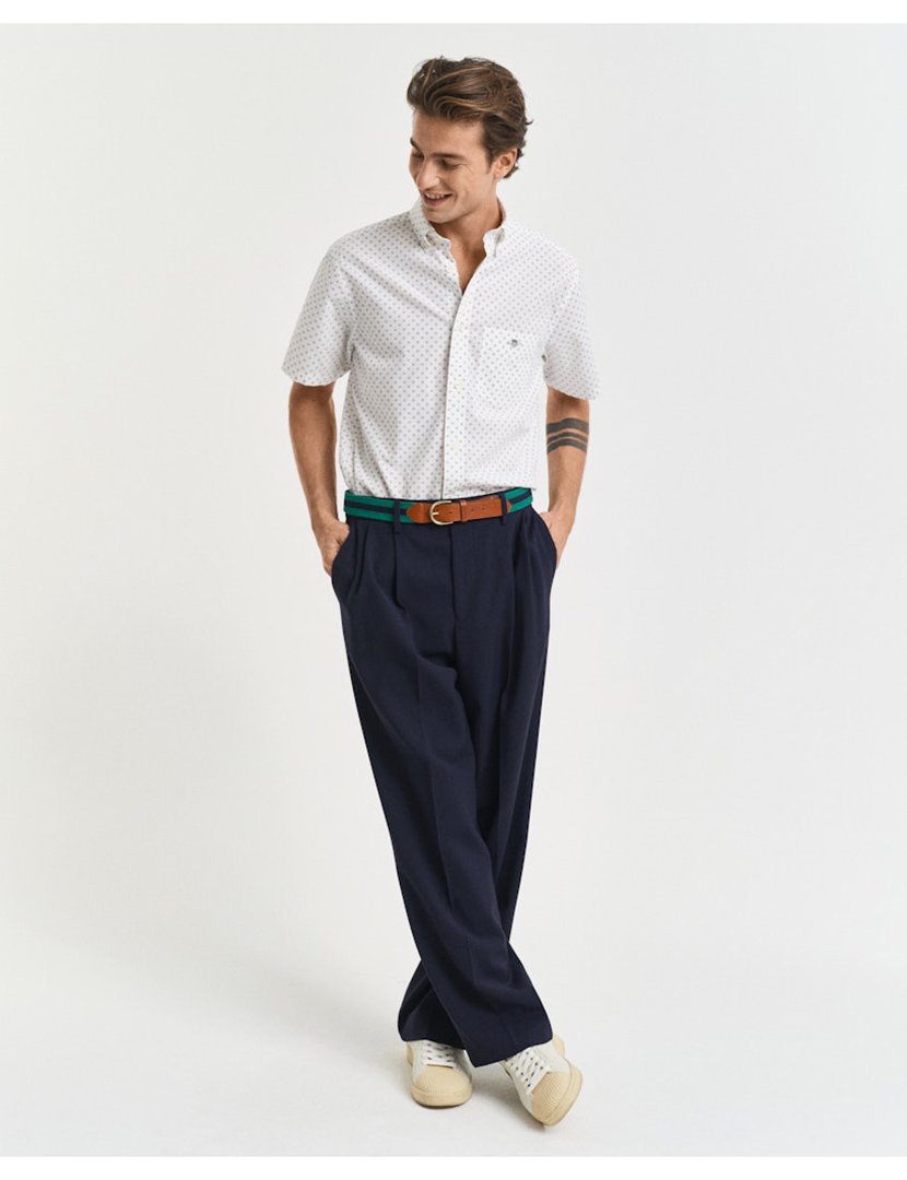 Camisa de manga curta às bolinhas Branco