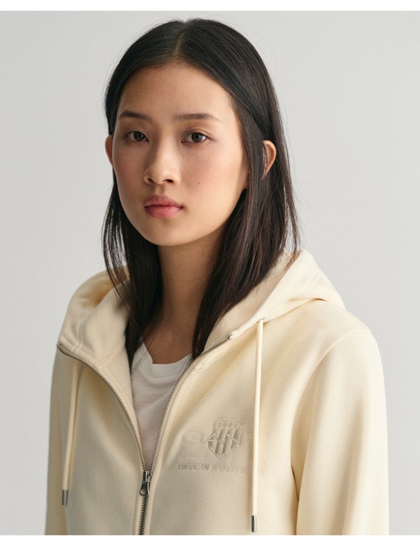 Sweatshirt com fecho Branco