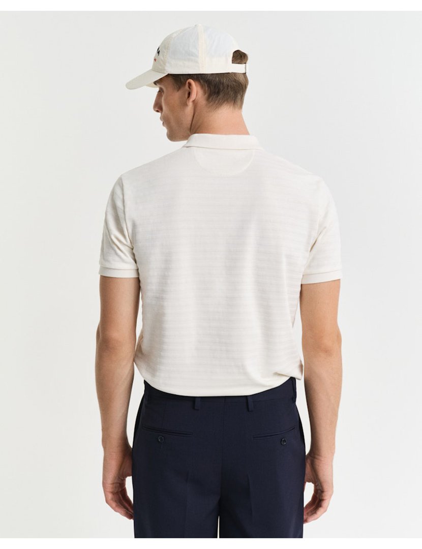 Pólo texture stripe Bege