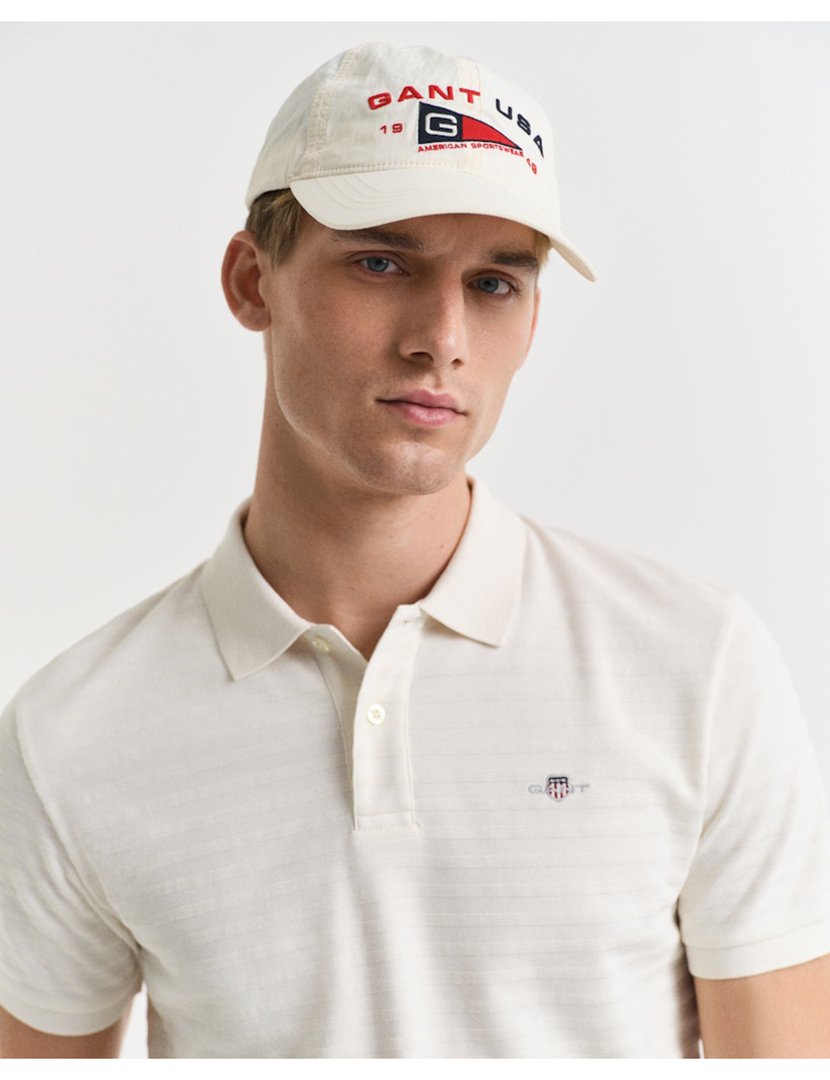 Pólo texture stripe Bege