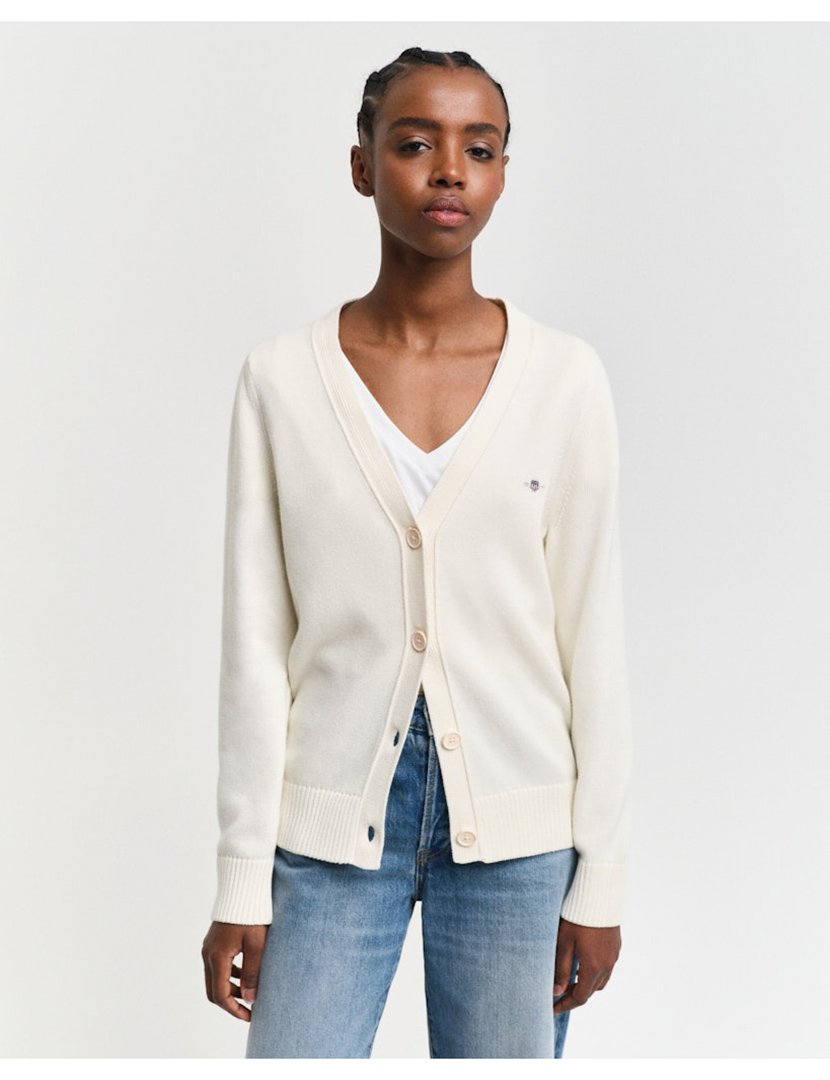 Cardigan de malha com butões Bege