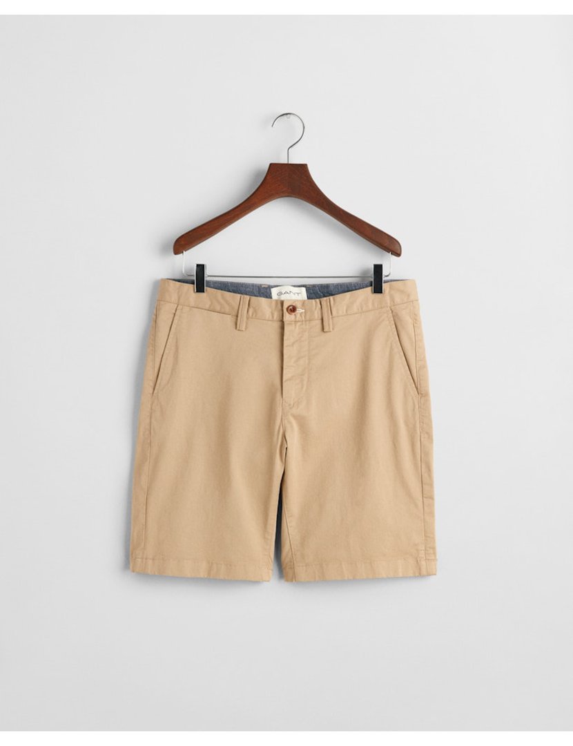 Calções chino slim twill Castanho