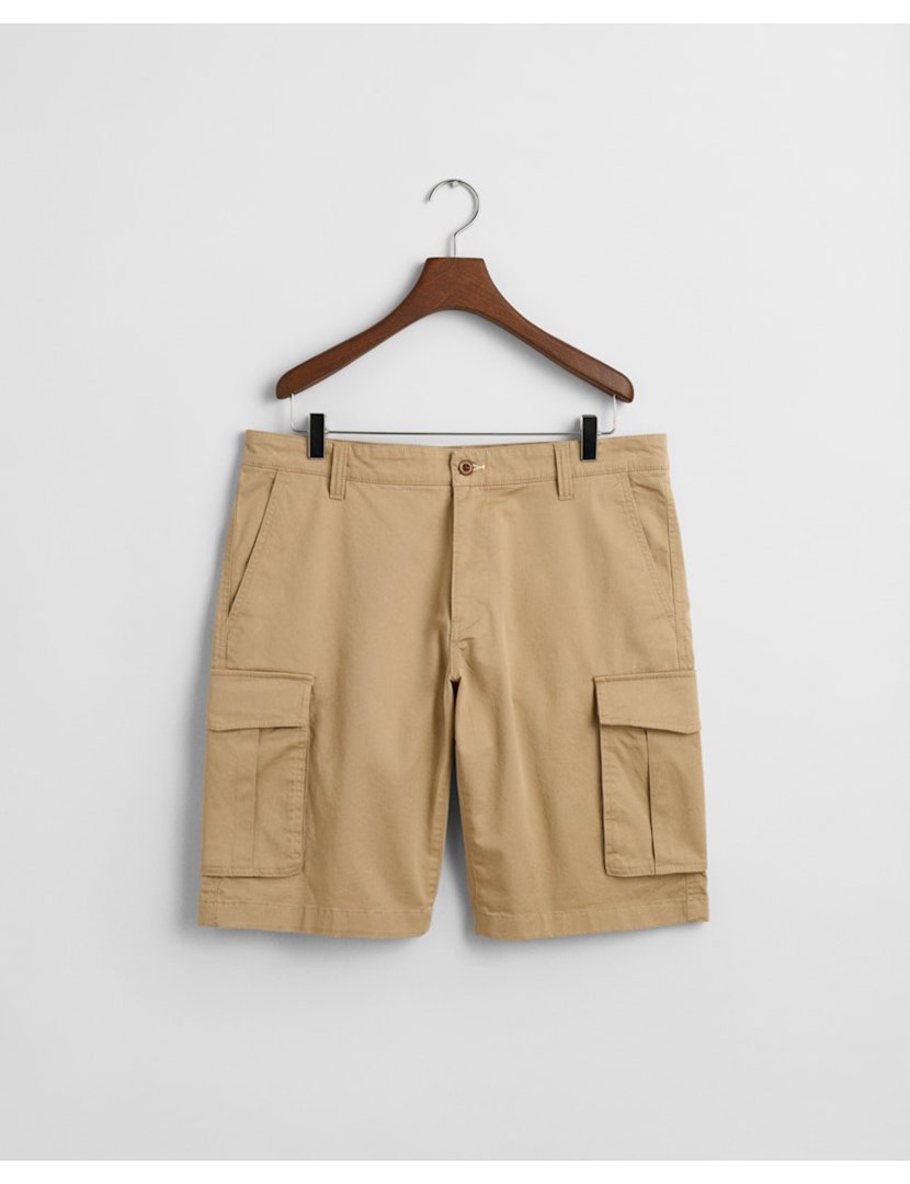 Calções cargo relaxed twill Castanho