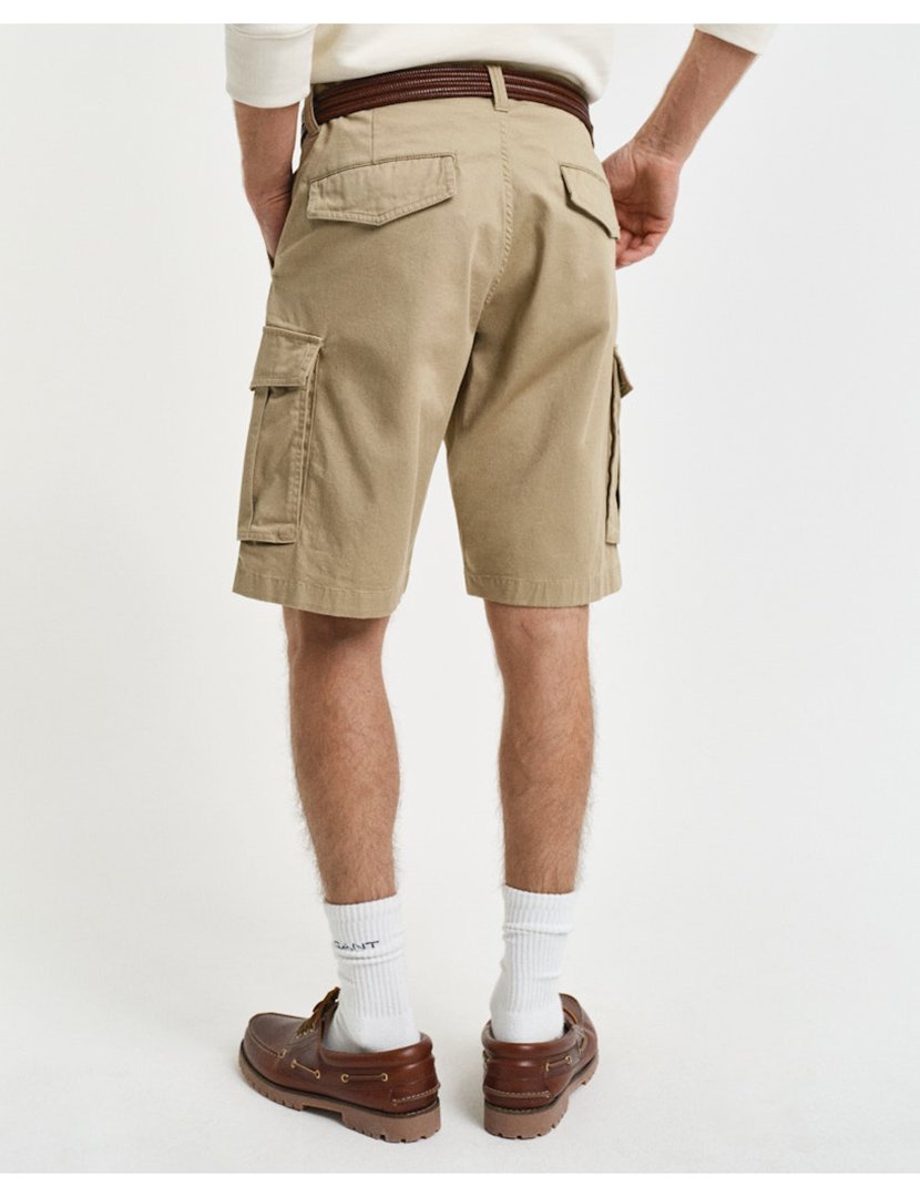 Calções cargo relaxed twill Castanho