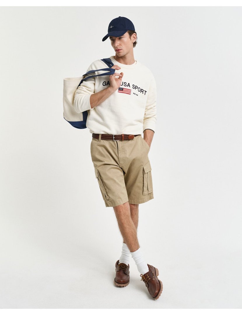 Calções cargo relaxed twill Castanho