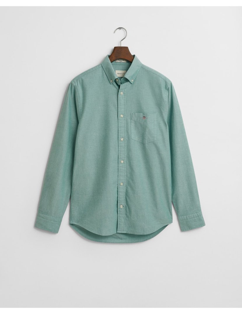 Camisa de manga comprida clássica oxford Amarelo