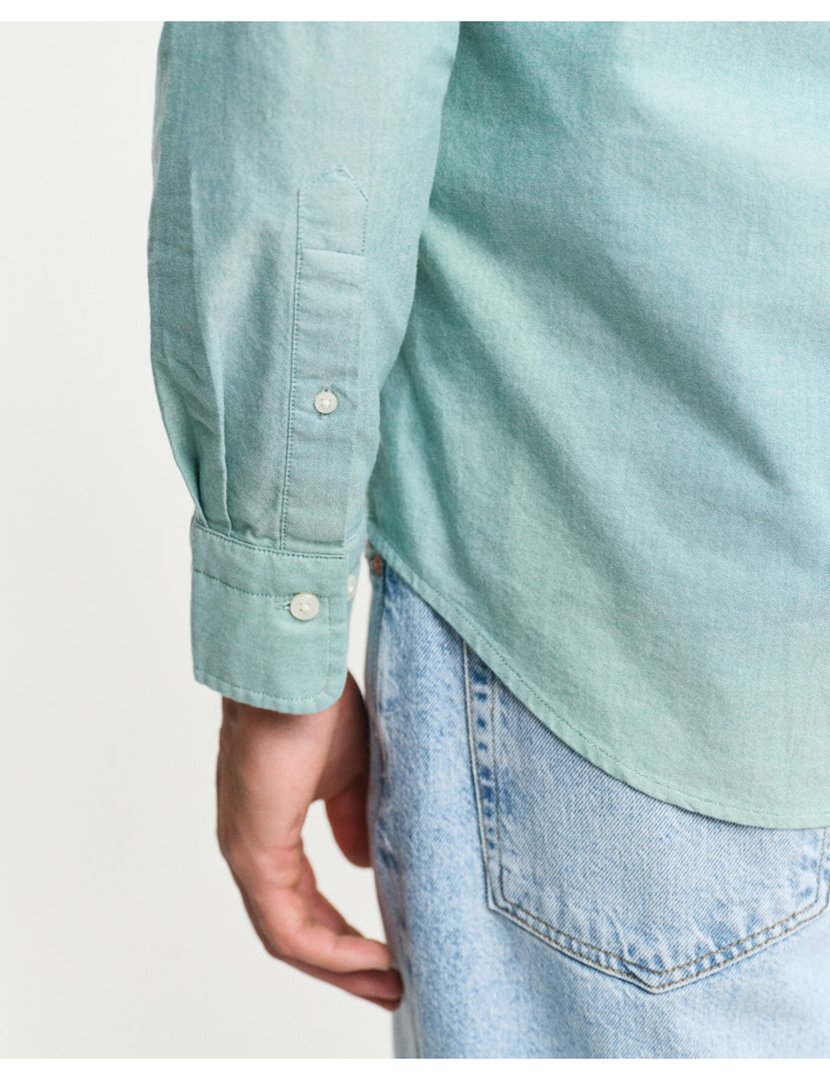 Camisa de manga comprida clássica oxford Amarelo