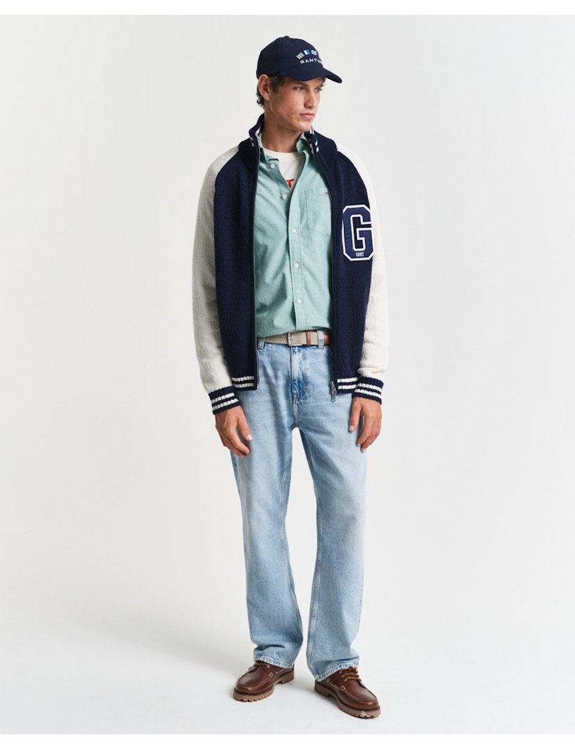 Camisa de manga comprida clássica oxford Amarelo