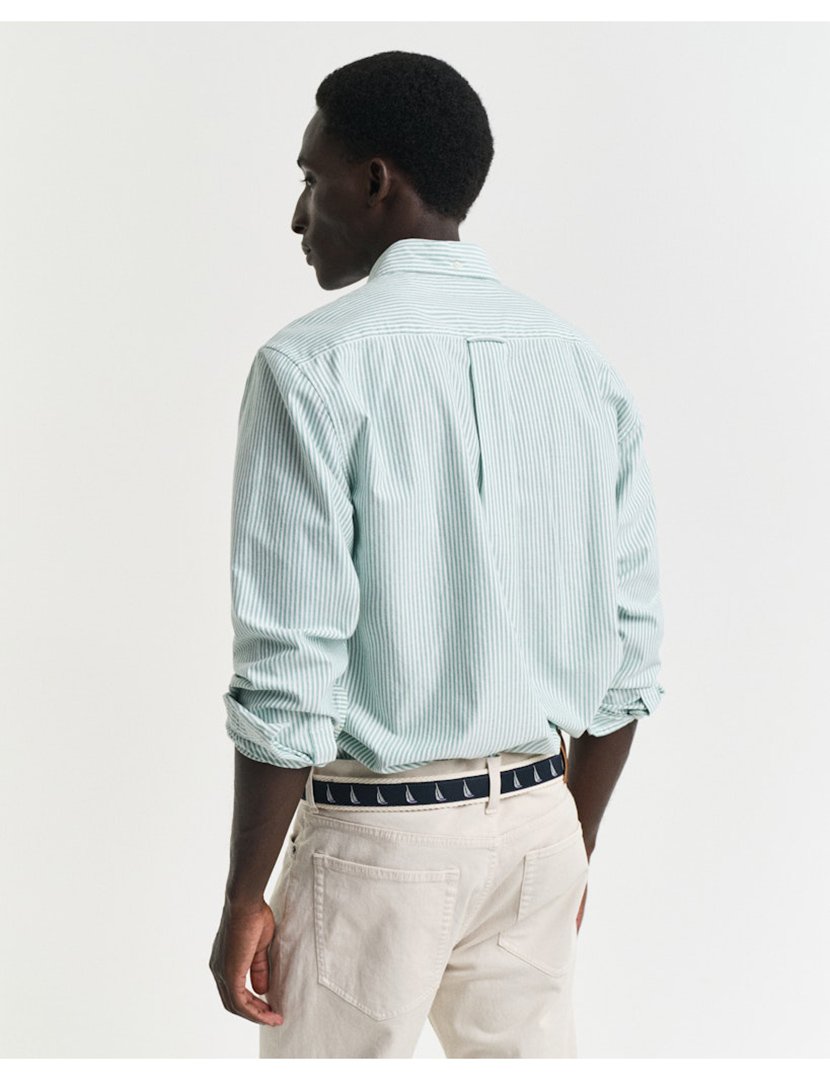 Camisa de manga comprida clássica oxford riscas Amarelo