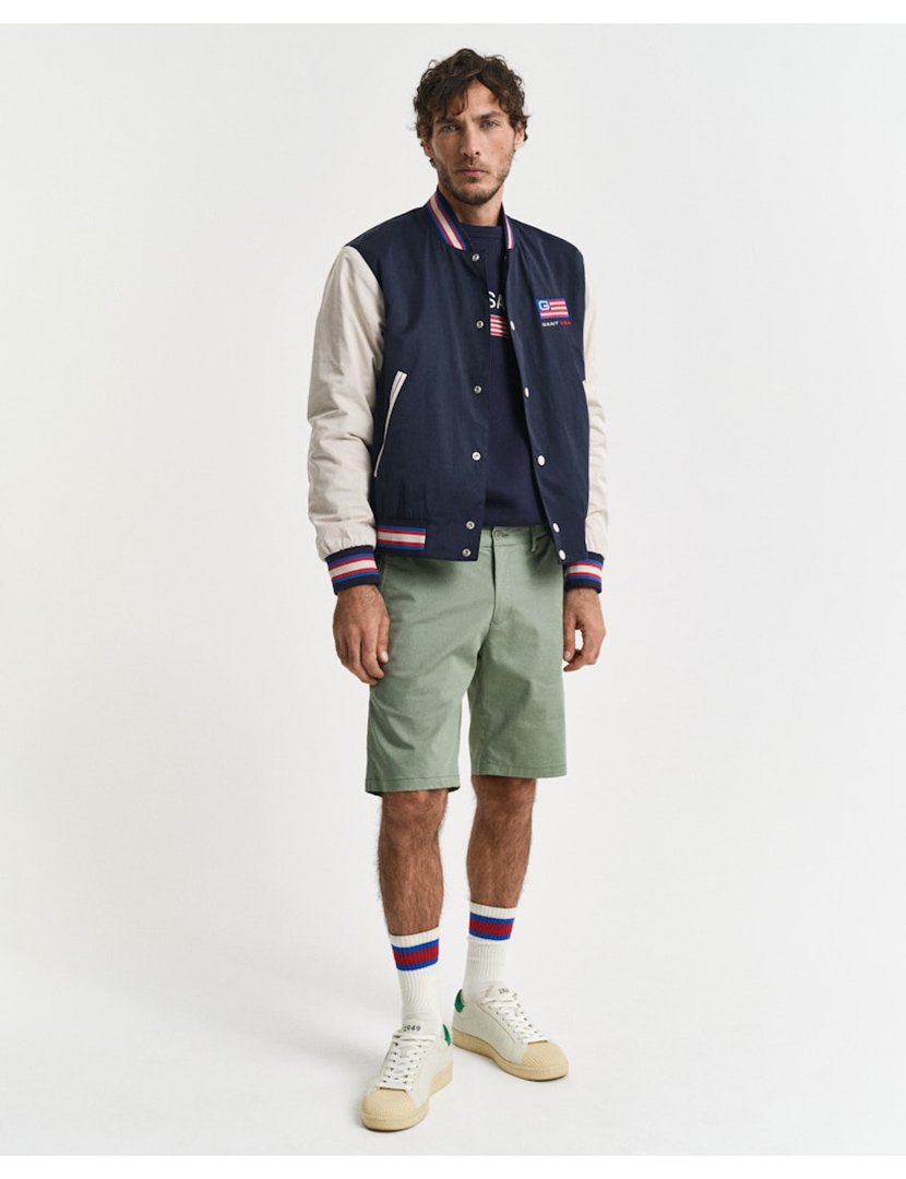 Calções chino slim sports Verde