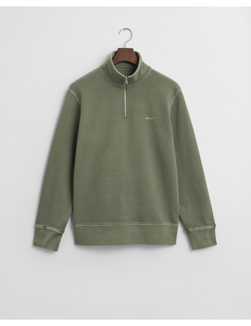 Sweatshirt sunfaded half-zip Verde