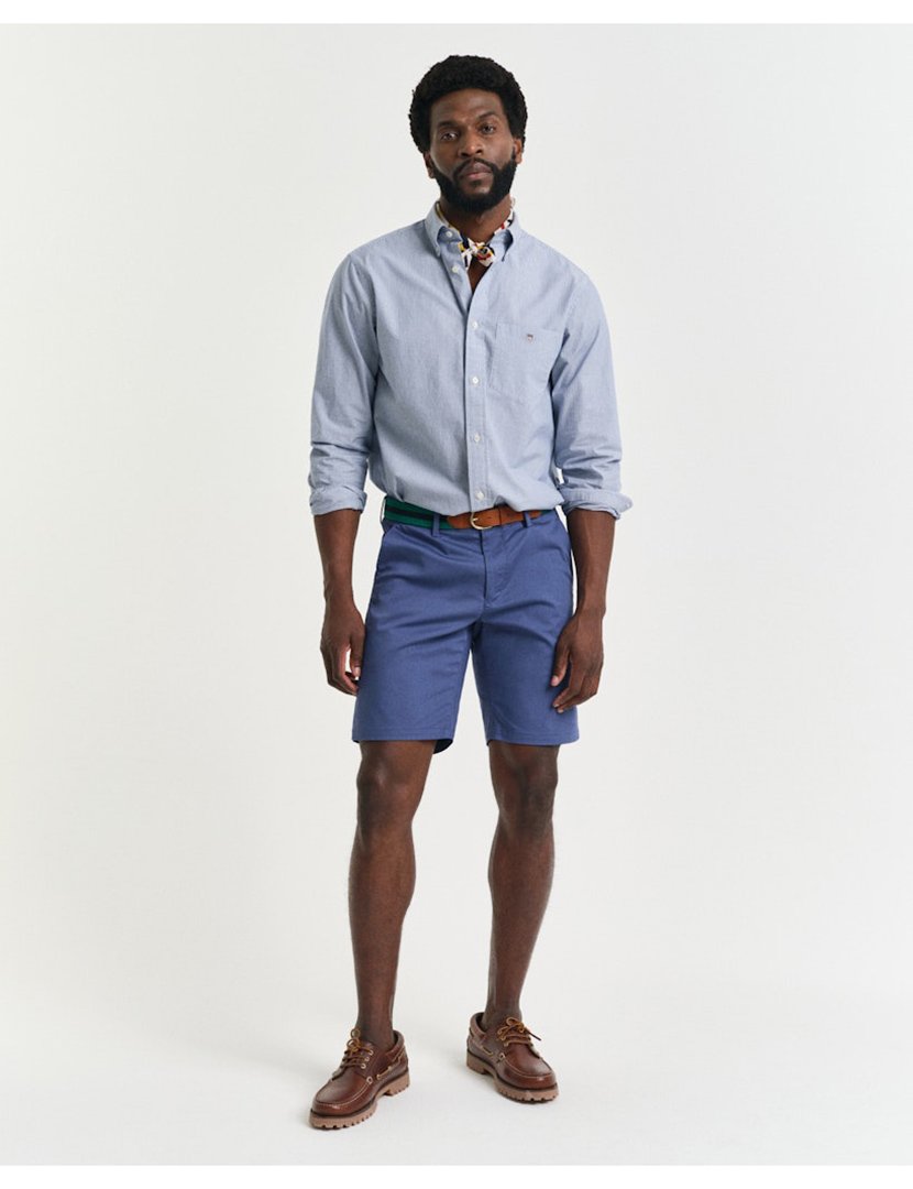 Calções chino slim sports Azul