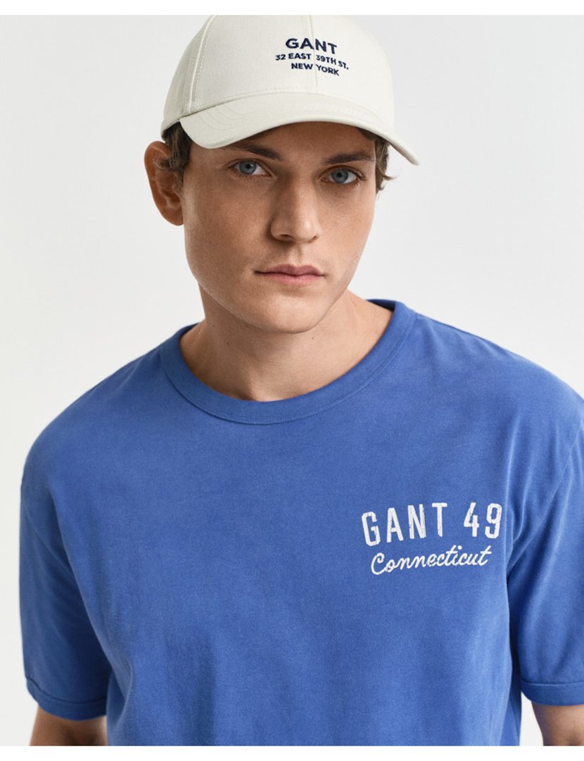 T-shirt washed out Azul