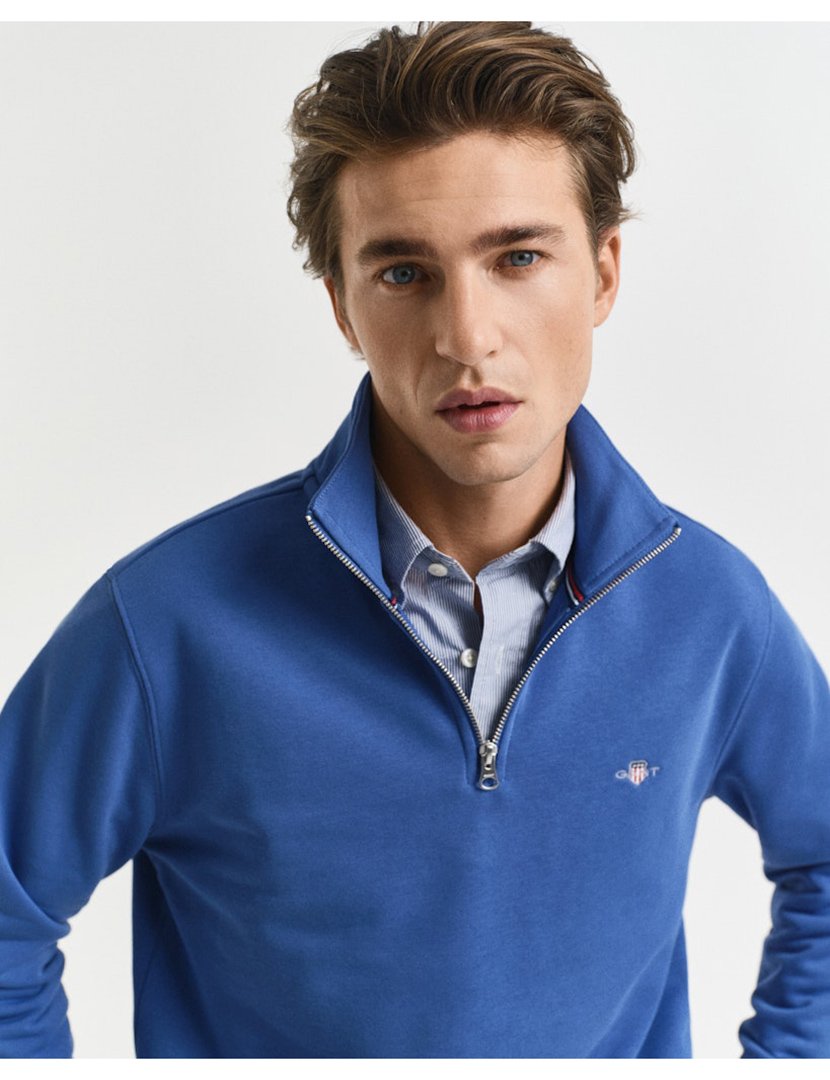 Sweathsirt half zip Azul