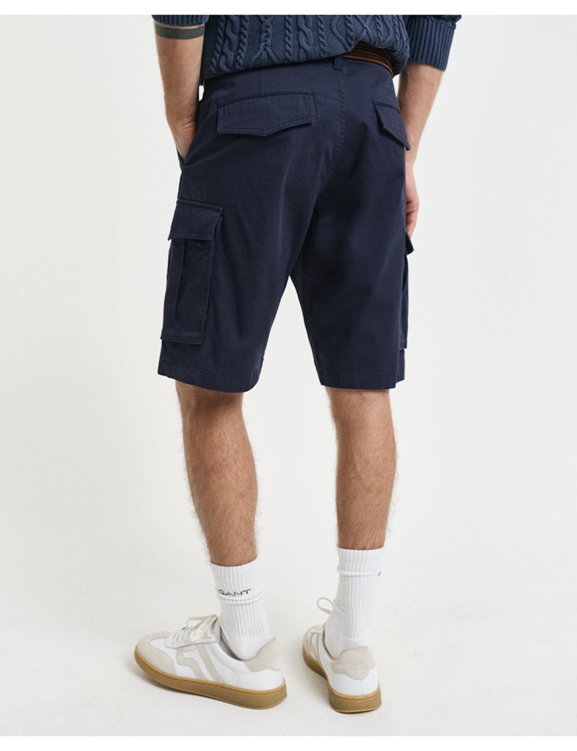 Calções cargo relaxed twill Azul