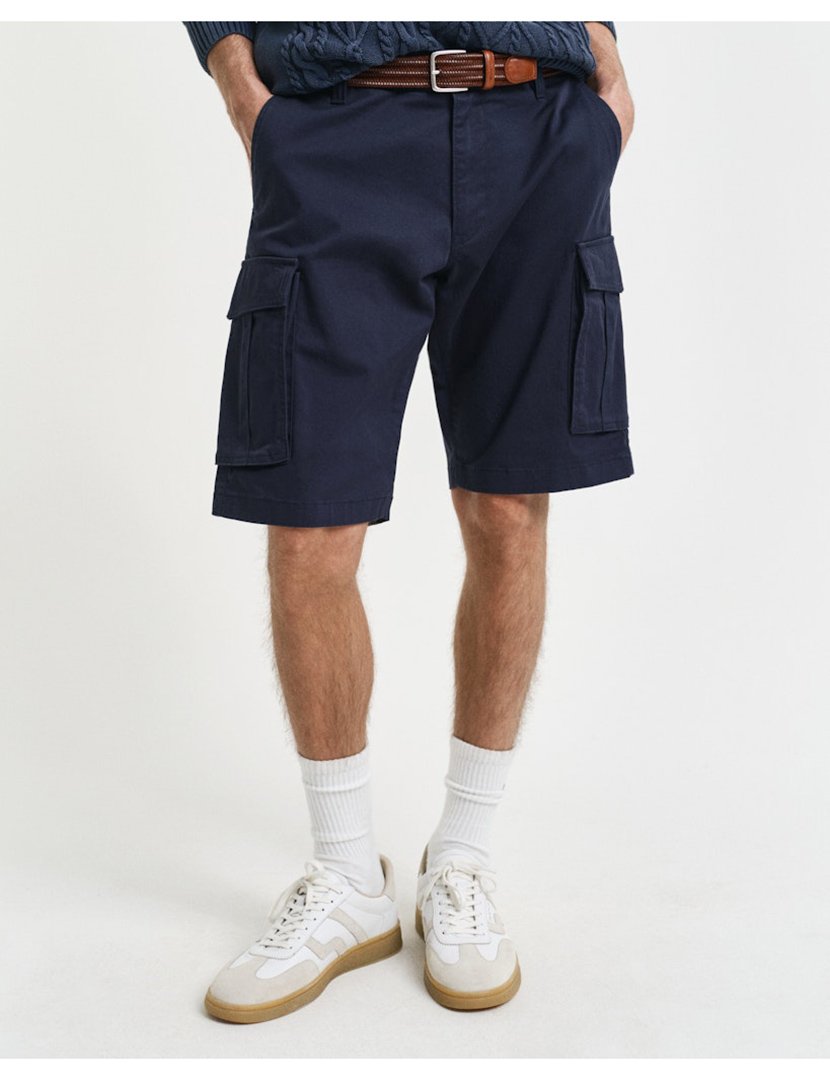 Calções cargo relaxed twill Azul