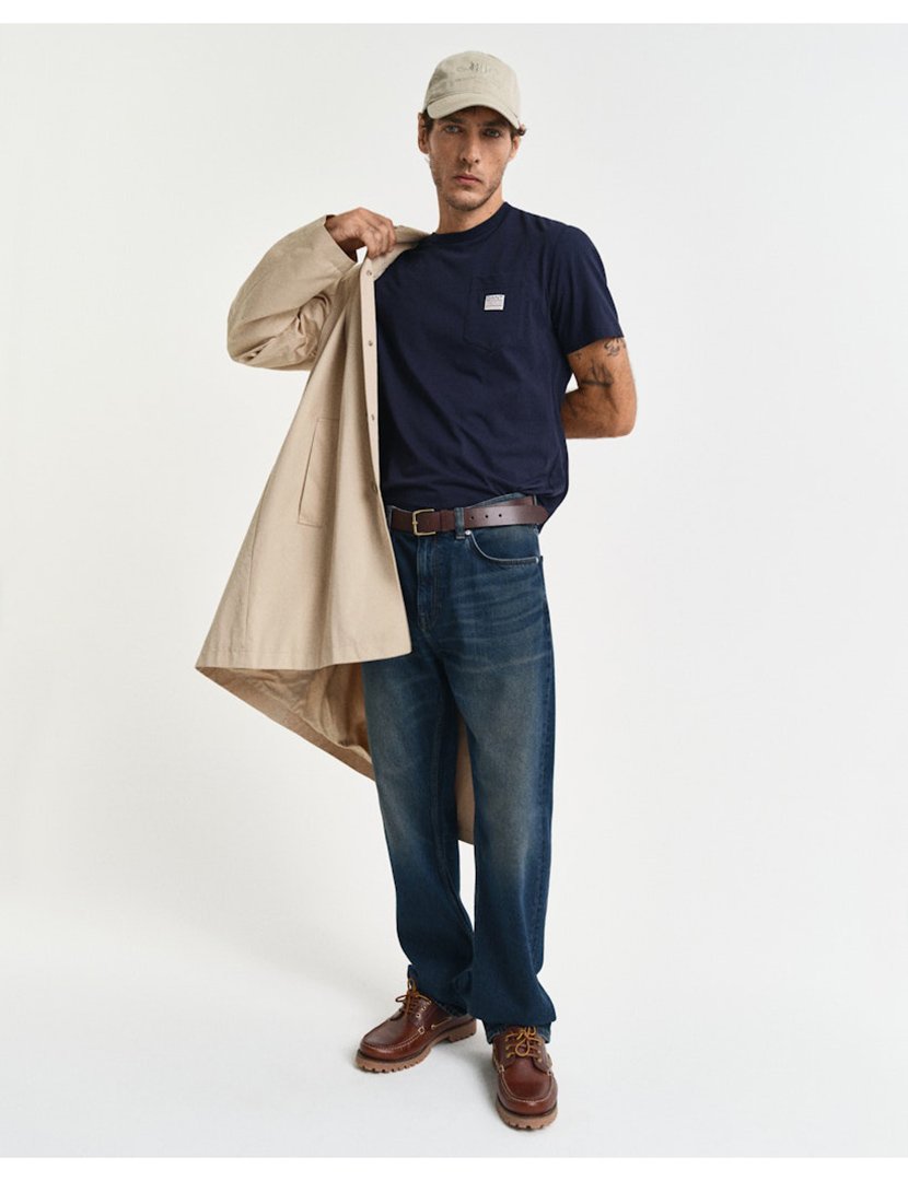 T-shirt com bolso Azul