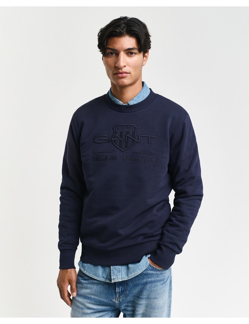 Sweatshirt Tonal Shield Azul