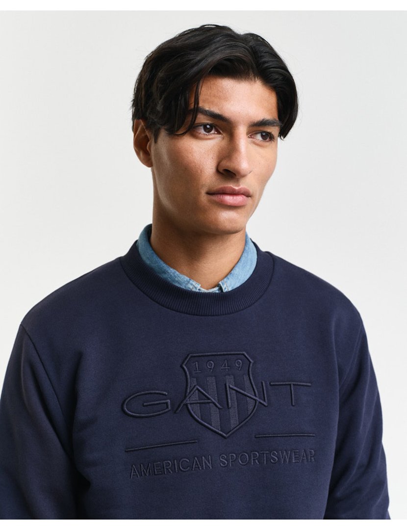 Sweatshirt Tonal Shield Azul