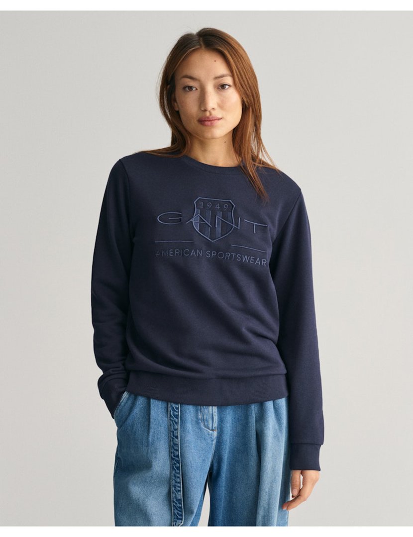 Sweatshirt regular tonal shield Azul