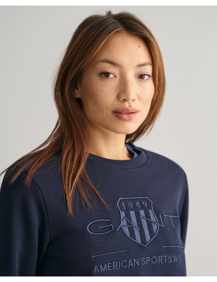 Sweatshirt regular tonal shield Azul