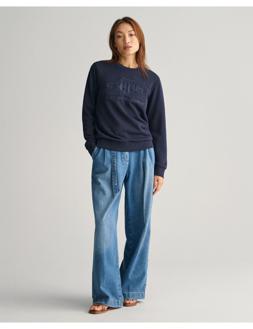 Sweatshirt regular tonal shield Azul
